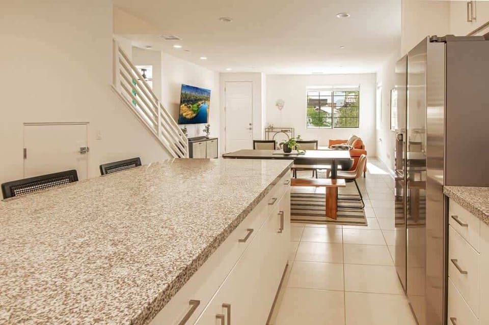 Sit down and have a family meal inside after taking advantage of the fully stocked kitchen.