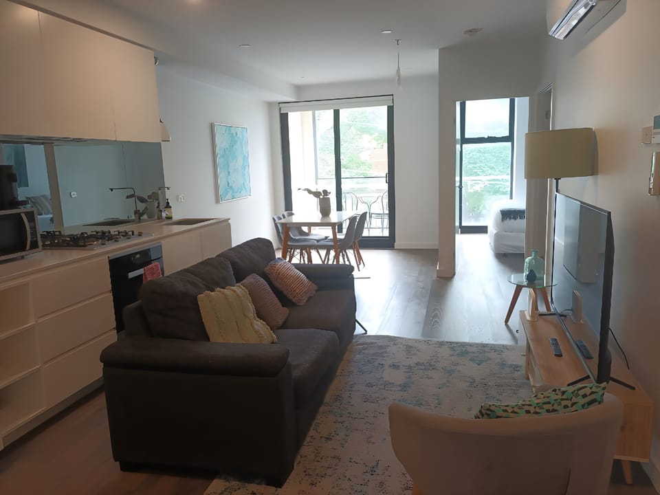 Deluxe Apartment | Living area | 55-inch LED TV with cable channels