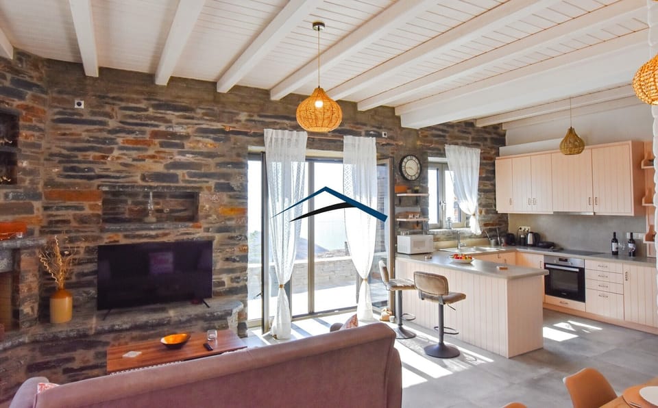 Seating area and the kitchen
