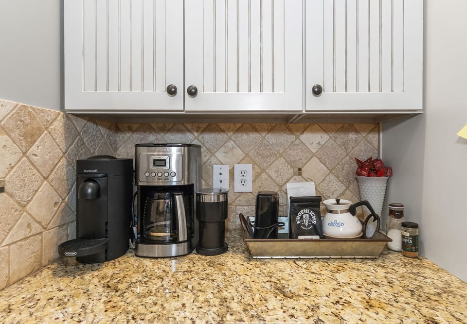 Coffee bar with drip coffee and Nespresso