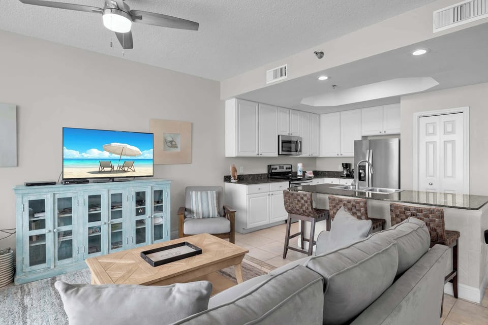 Living Room flows into kitchen