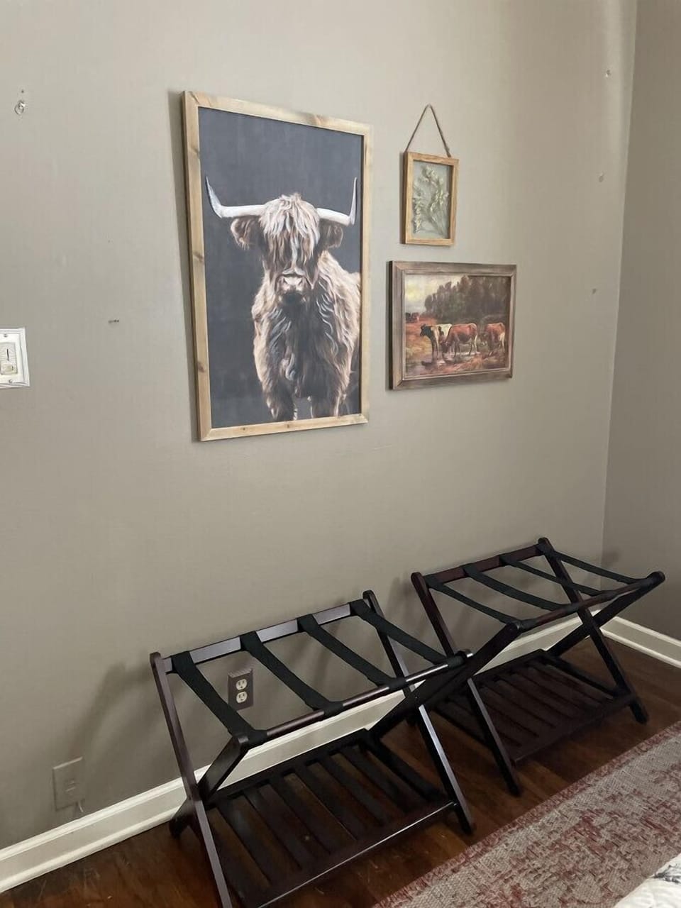 Each bedroom also has two luggage racks for your bags and a charging station for your electonics.
