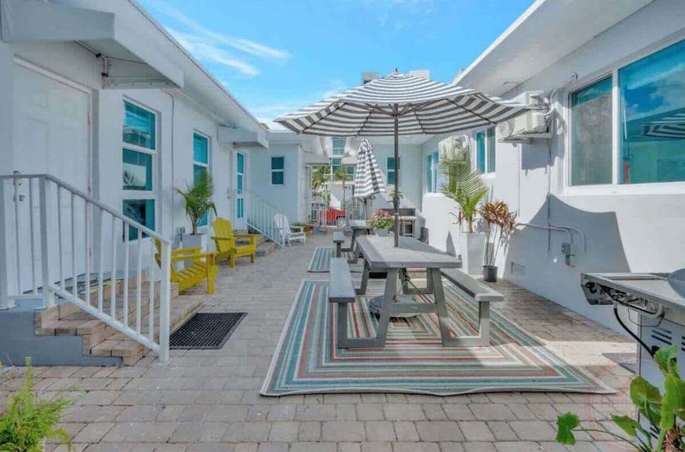 Shared outdoor with courtyard and BBQ area