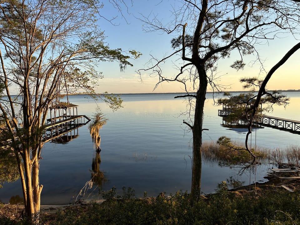 Lake Waccamaw. Pier in photo not accessible to bungalow guests.