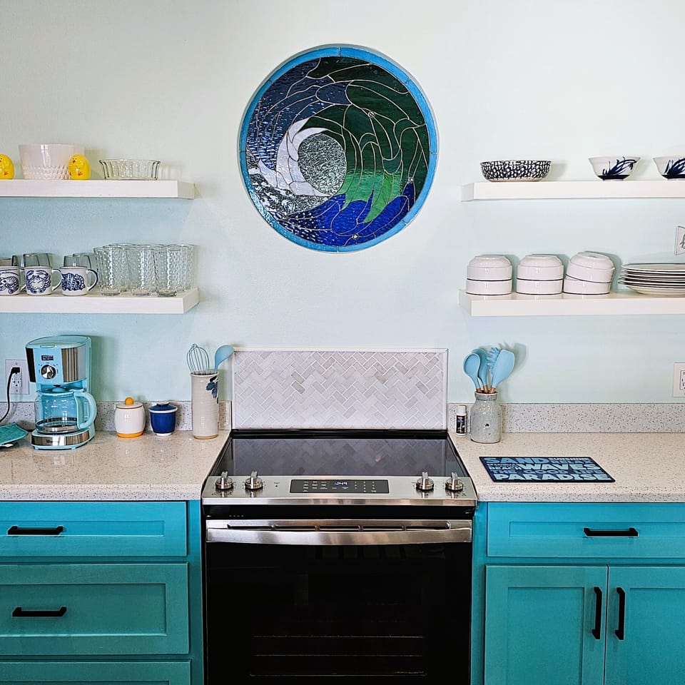 Stovetop and Oven under Stained Glass!