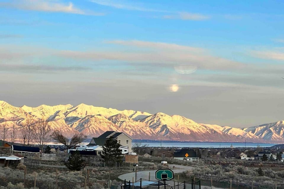 `Winter magic at its finest ❄️🏔️ Snowcapped peaks and breathtaking views!`