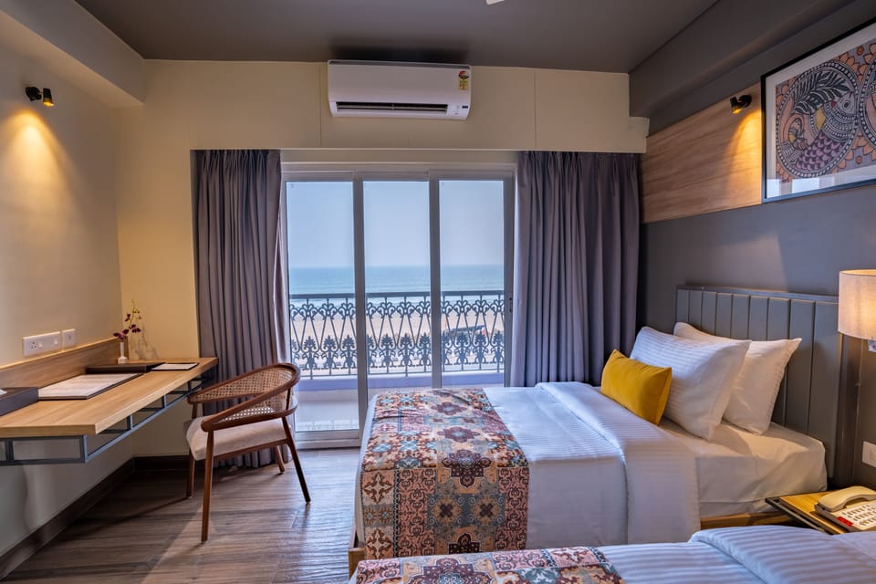 Executive Twin Room, Balcony, Sea Facing | In-room safe, laptop workspace, iron/ironing board (on request)