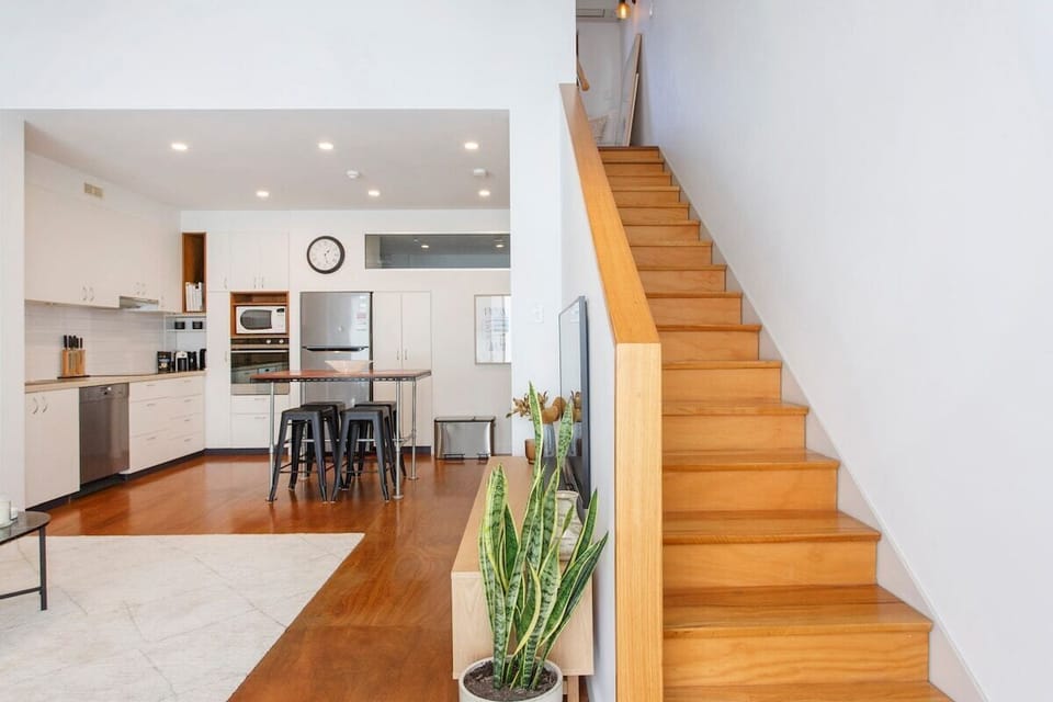 Stairs leading up to the Bedroom