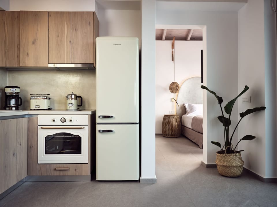 Full-size fridge, microwave, oven, stovetop