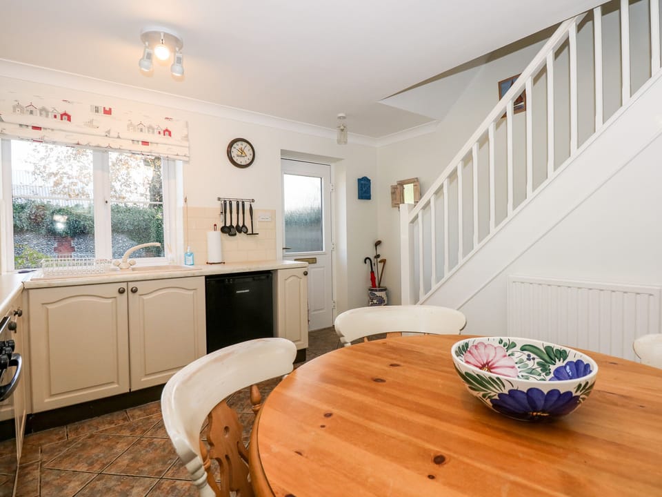 Fridge, electric kettle, toaster, cookware/dishes/utensils