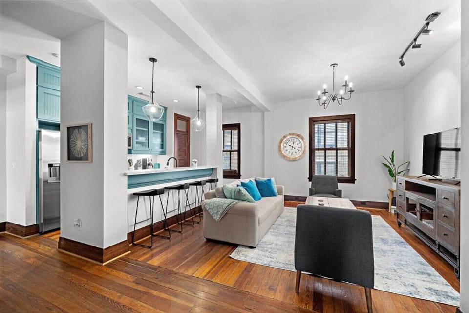 Curl up with a good book in the inviting living room