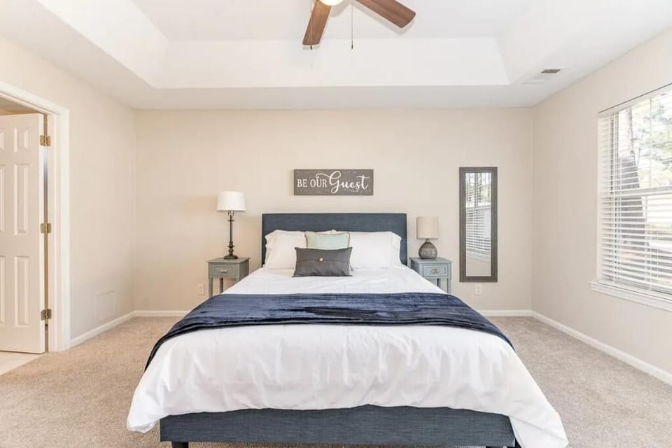 Main bedroom recently upgraded to king bed