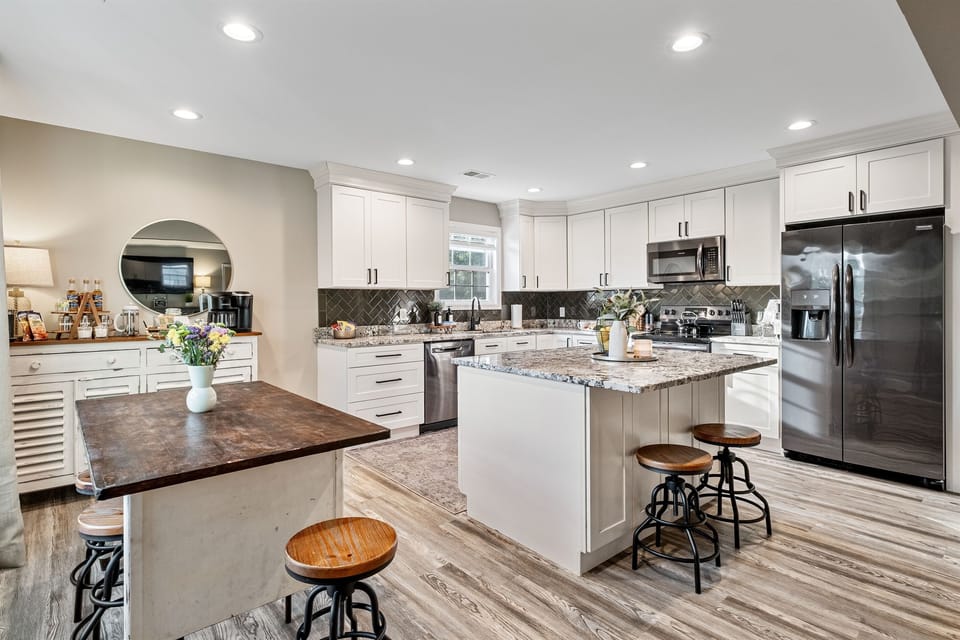Kitchen #1. Well equipped with all the extras you might need including a carefully curated coffee, tea and cocoa bar.