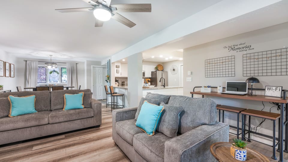 Find your place on the comfy living room sofa.