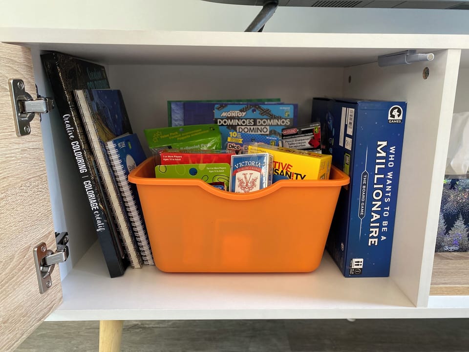 We have plenty of games on hand for evening entertainment.