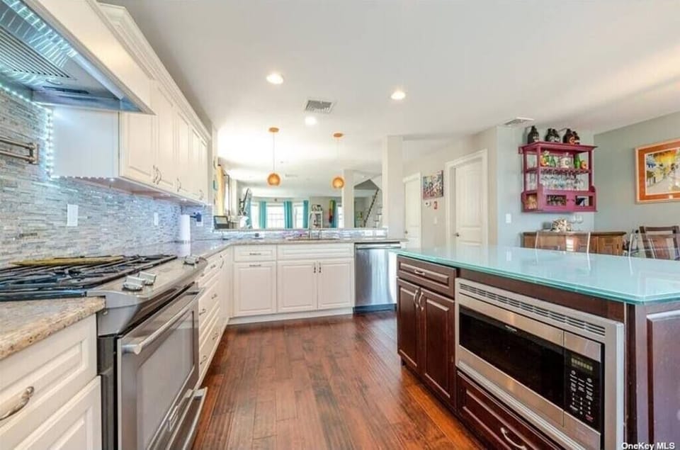 Kitchen with view of microwave