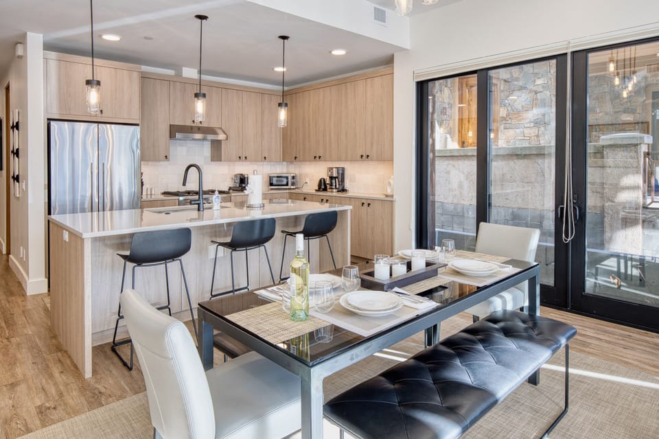 Prepare your cherished dishes in the comfort of our expansive, well-equipped kitchen. Open the sliding doors in the summer for a wonderful indoor/outdoor feel.