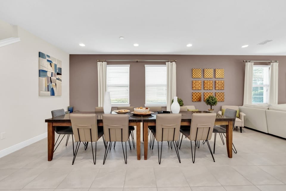 The open layout creates a light, welcoming environment for group fun and togetherness.