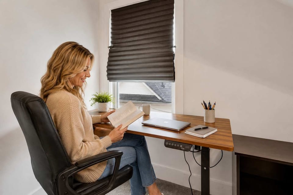 Get a little work done or lose yourself in a good book — this bright nook is made for slow mornings and quiet focus.