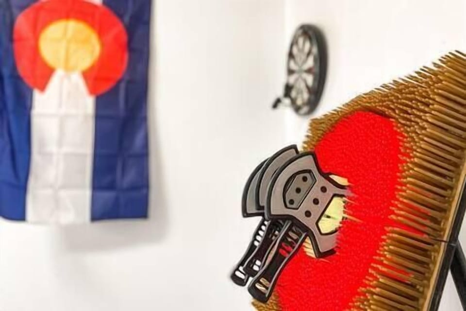 Kid friendly plastic axe board for some friendly competition!