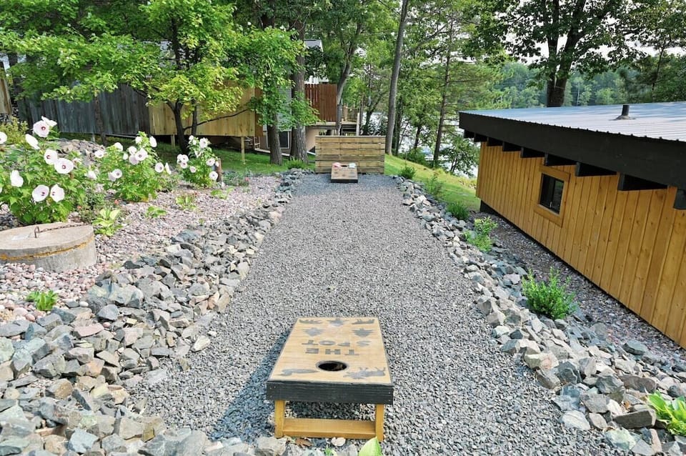 The Spot has a community corn hole, perfect for a tournament.