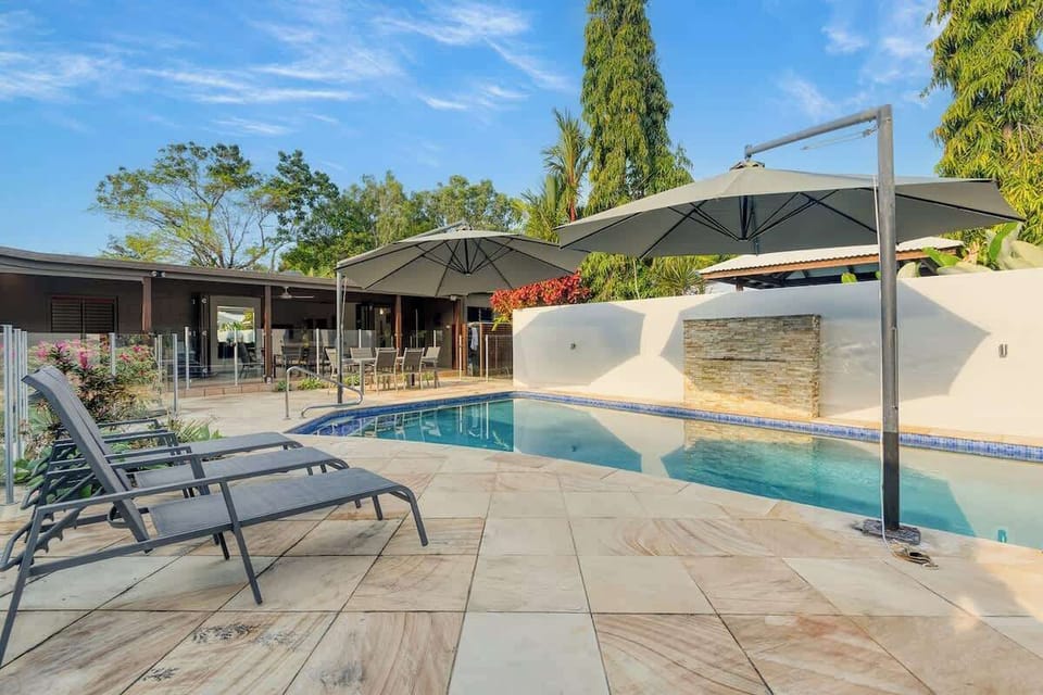 Relax on the sun loungers in between dips in the sparkling pool.