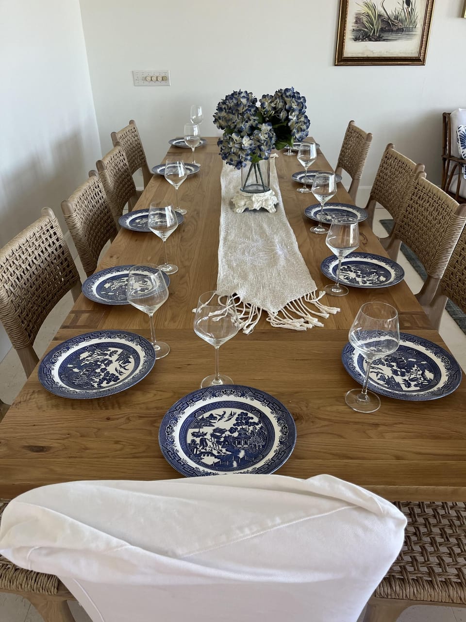 Large dining table with seating for !2, Island Seating 8