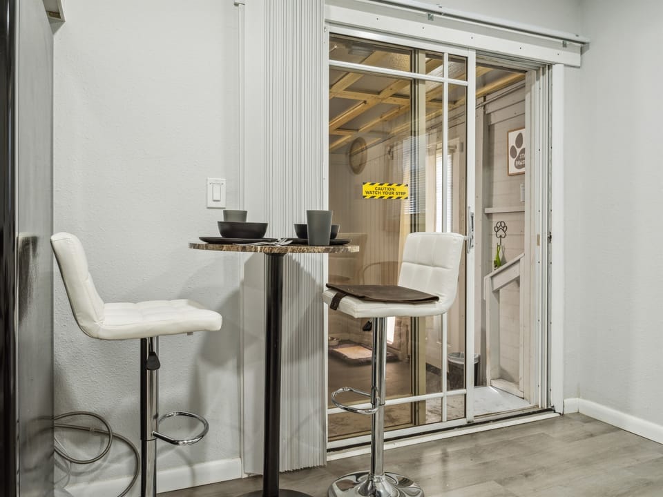 That special dining spot with high chair and table for more intimate moments and discussions.