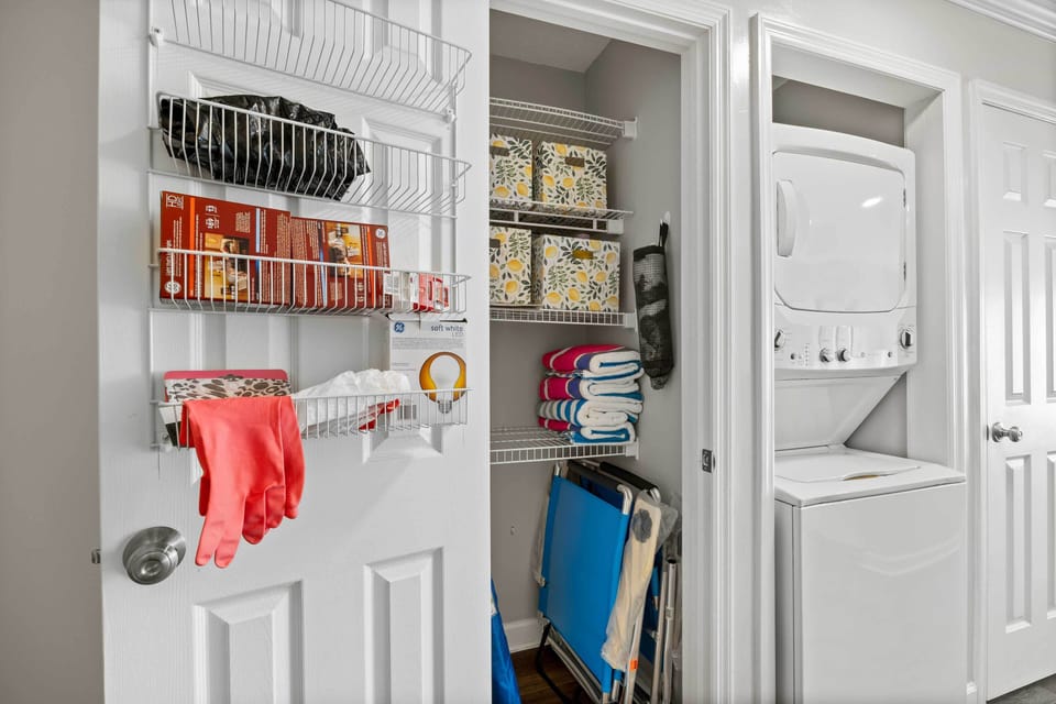 Storage Closet | Beach Gear | In-Unit Laundry