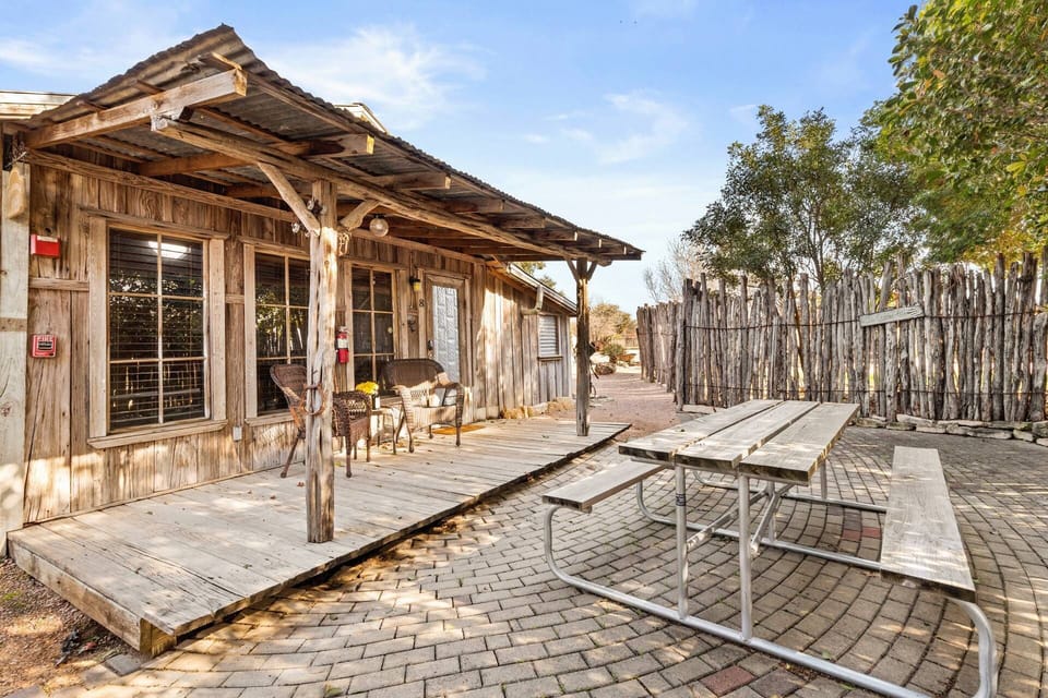 Welcome to "The Cabin," a standalone one-bedroom rustic retreat at Garrison in Gruene, with a private courtyard area.