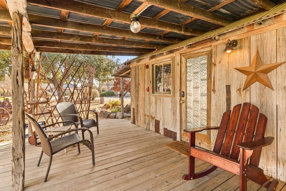 Picture yourself under the rustic allure of a tin roof, providing a cozy retreat with a touch of nostalgia.