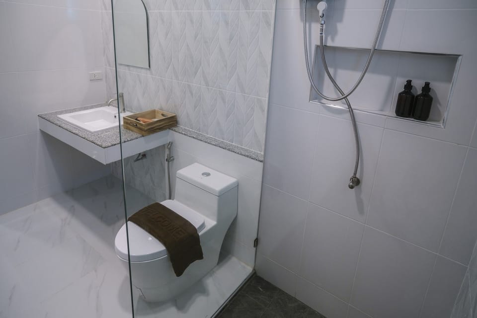 Free toiletries, hair dryer, towels