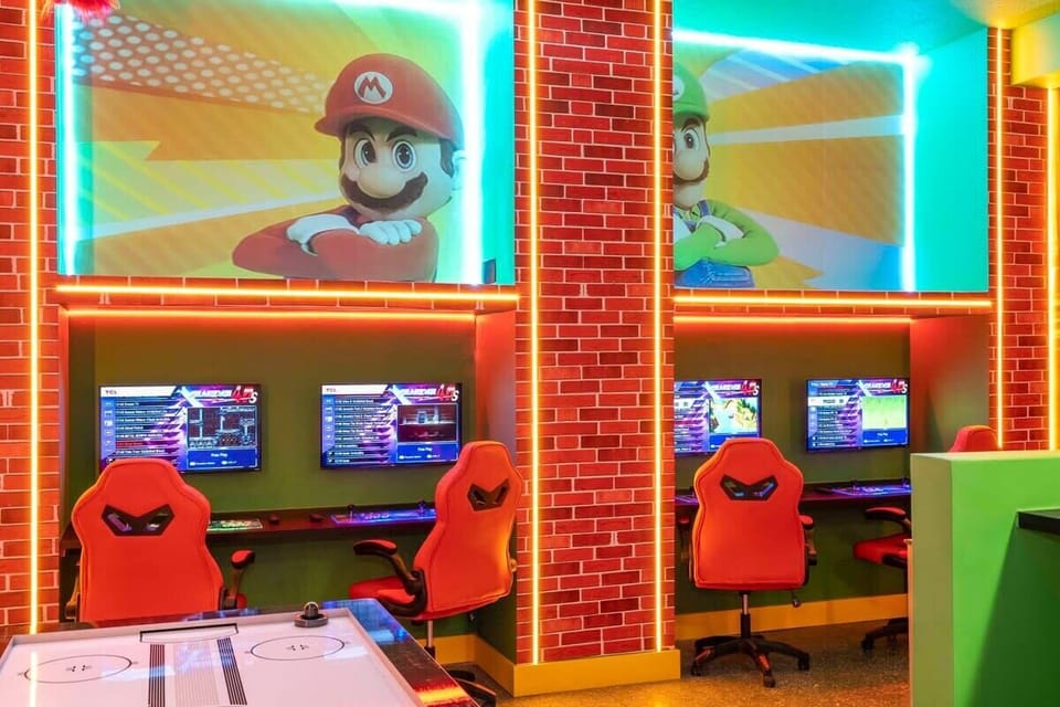 Game room with multiple screens