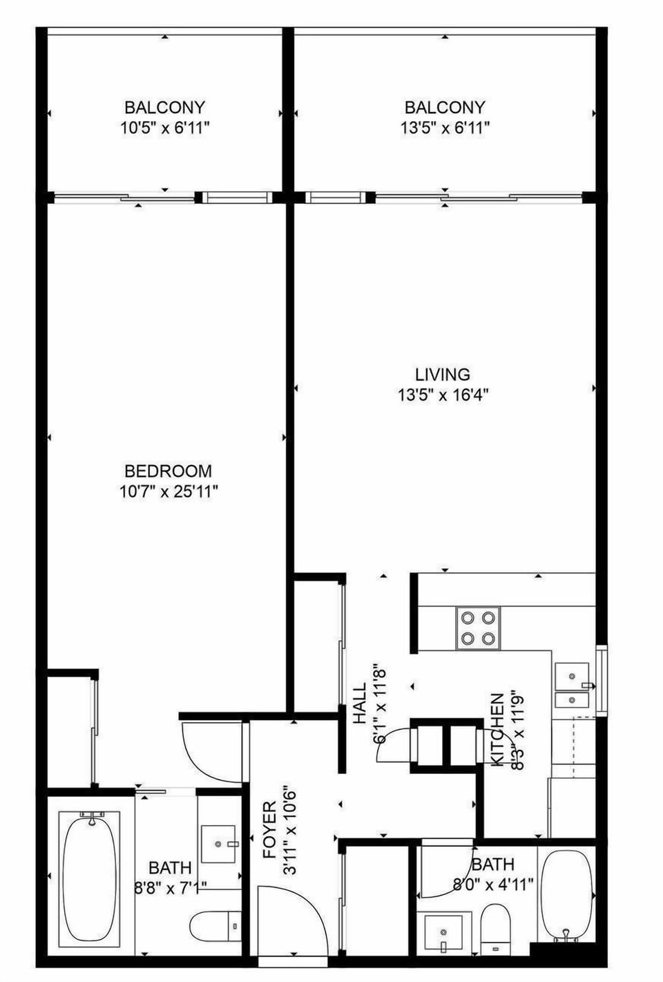 Condo, 1 King Bed with Sofa bed (Kona Pacific C618 Top fl Seaview With) | Floor plan