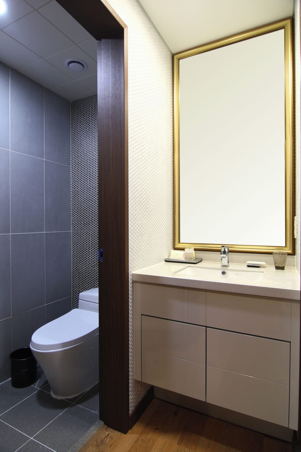 Shower, free toiletries, hair dryer, slippers