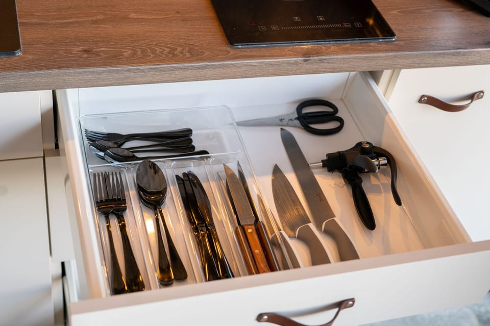 Mini-fridge, microwave, stovetop, espresso maker