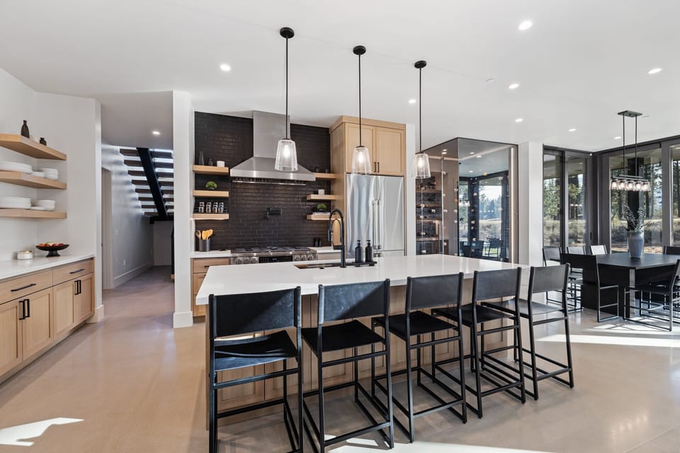 Casual dining at the kitchen island for 5