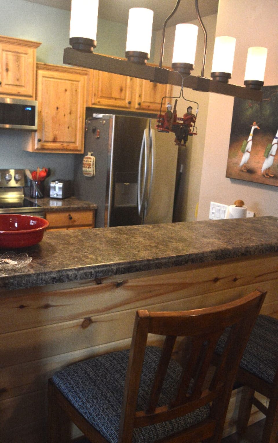 open concept breakfast bar or work area separate from dining