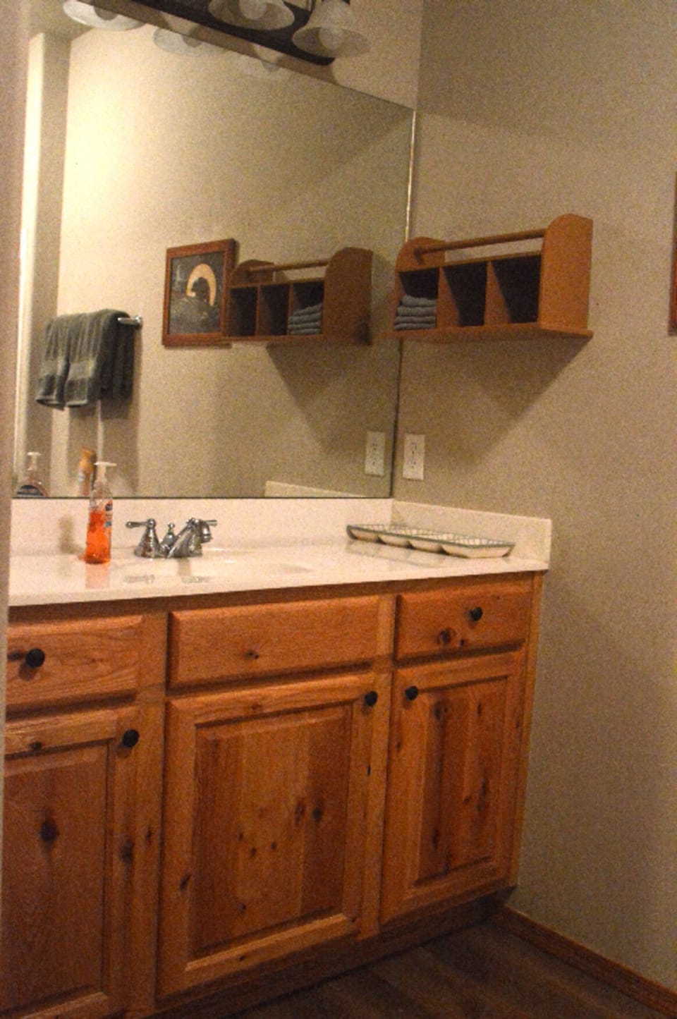vanity in master bathroom.
