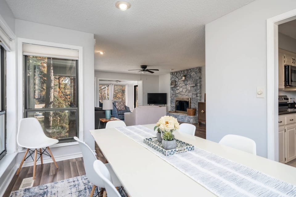 Dining room overlooking living room