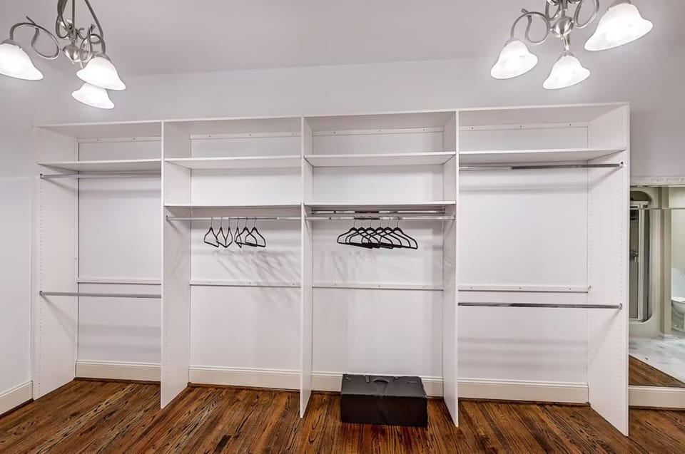 Space for your things- in the master closet. 