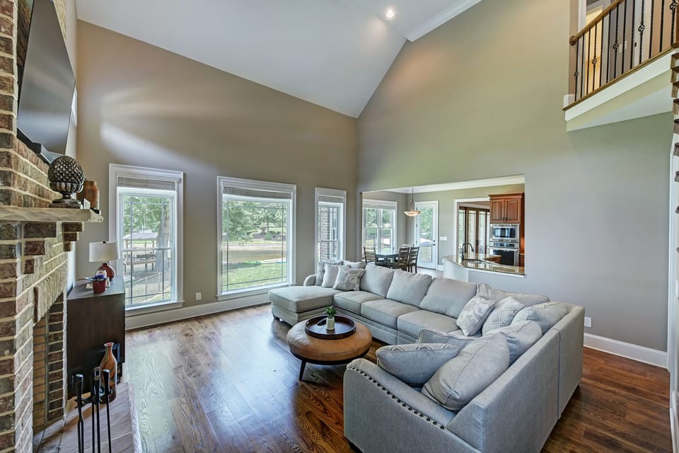 Cozy couches to lounge on in the living room.
