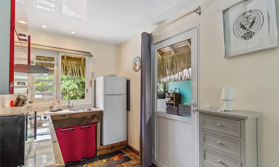Open plan kitchen and living for easy flow.