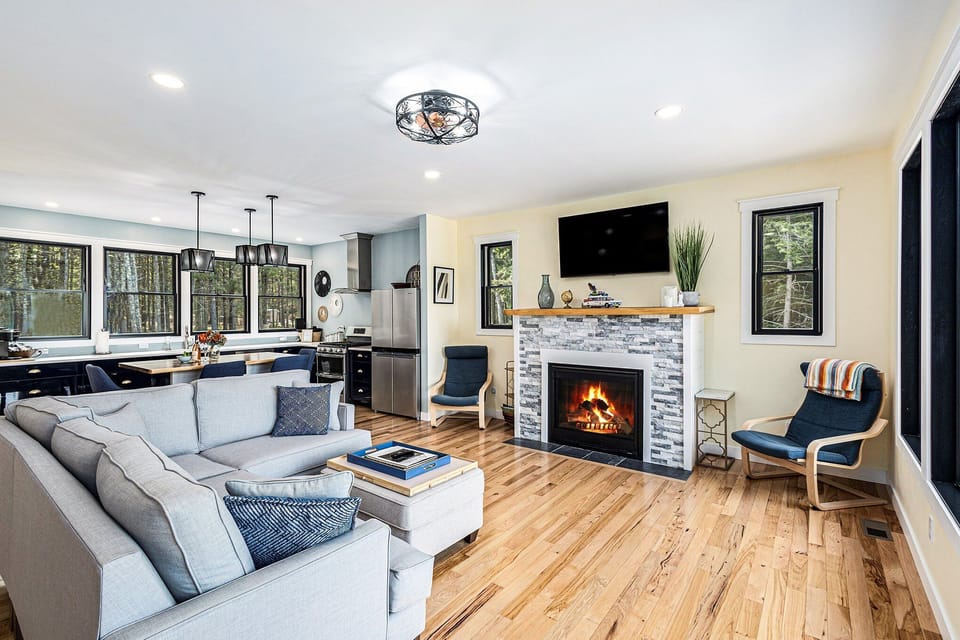 Cozy gas fireplace