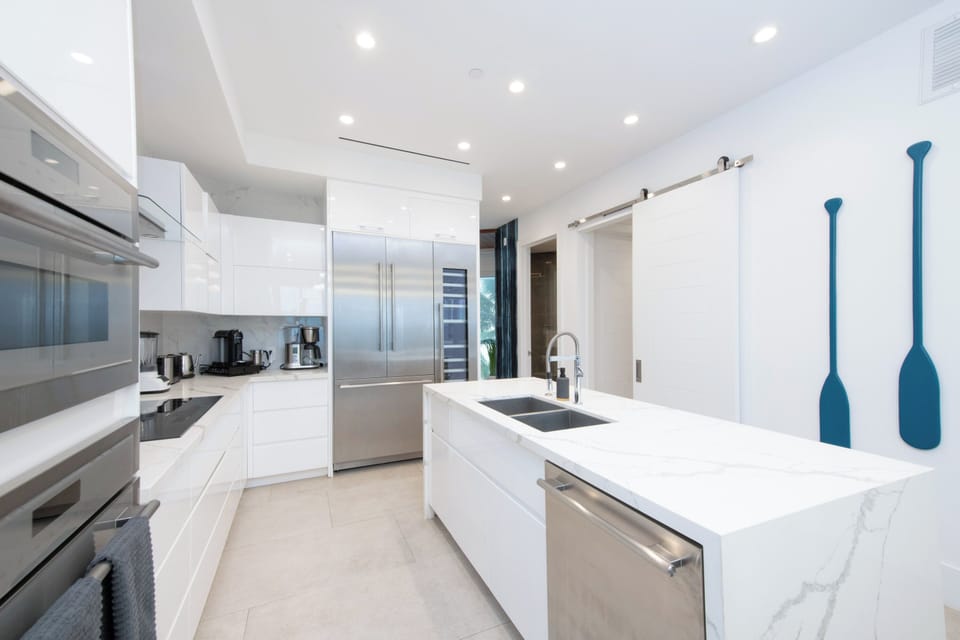 Large kitchen with modern appliances