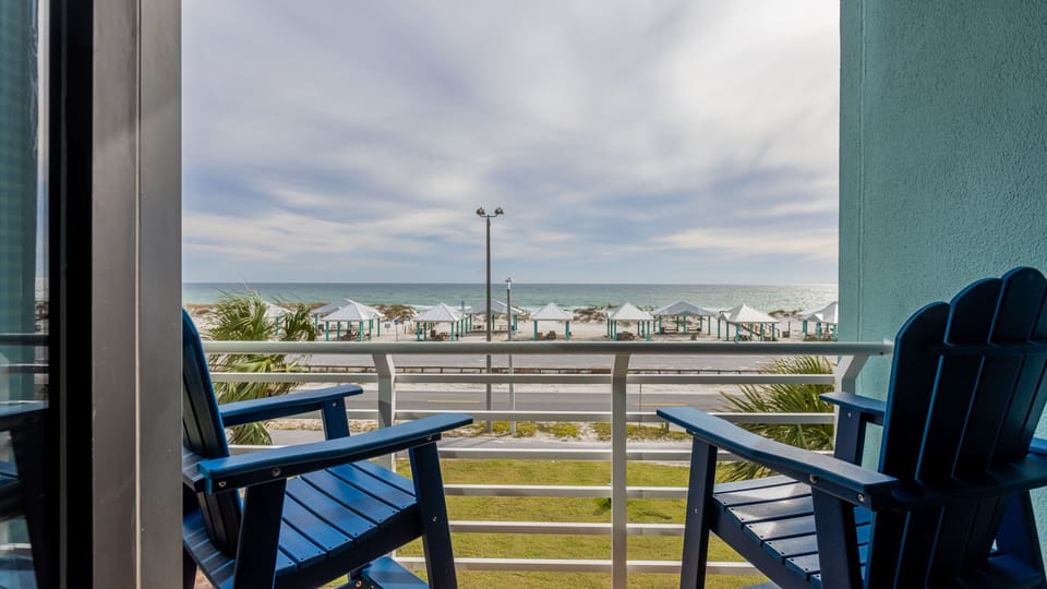 Enjoy the sound of waves as you sit on the balcony