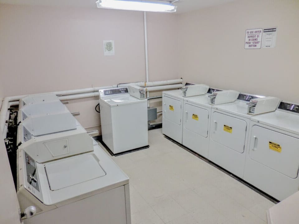 Coin laundry on second and third floors