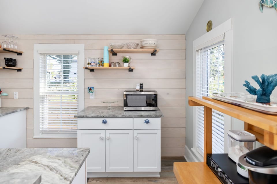 Microwave and coffee bar