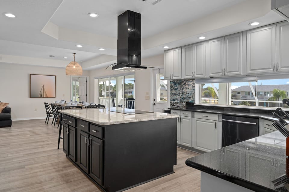 Prepare a meal for the whole family in the large kitchen fit for a chef