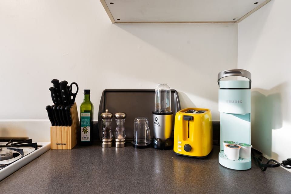 Coffee machine and toaster for a good morning.
